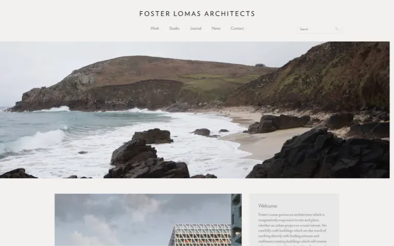 Screenshot of Foster Lomas homepage