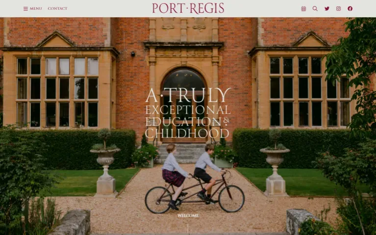 Screenshot of Port Regis homepage