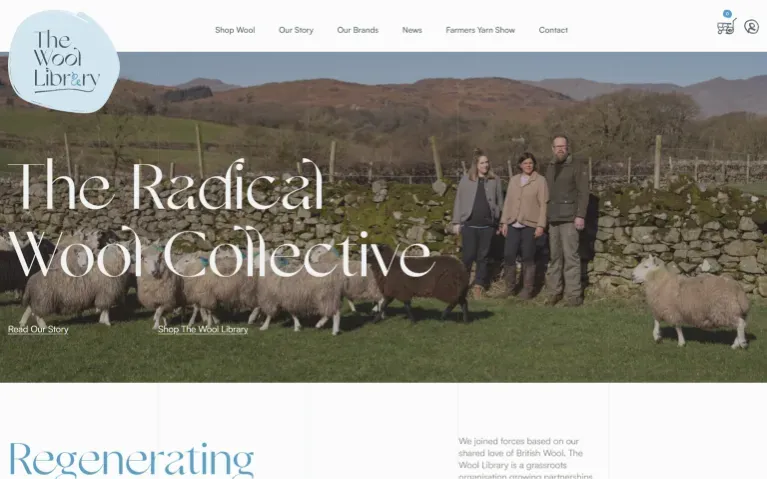 Screenshot of Wool Library homepage